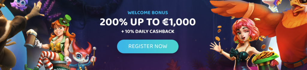 1 HeyCasino Welcome Offer - 200% deposit bonus up to €1000