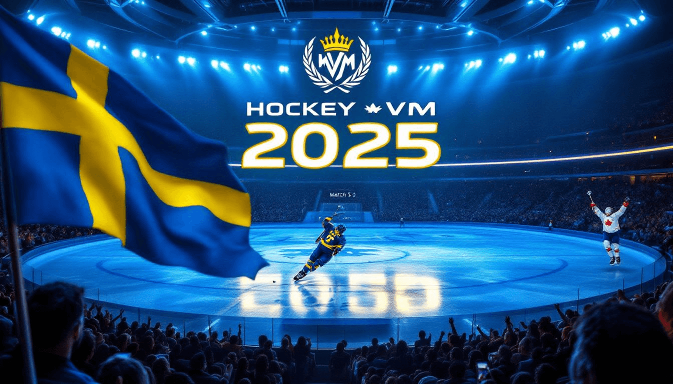 Sveriges matcher i Hockey VM 2025, med motståndare och datum.