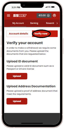 55bet så verifierar du ditt konto